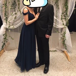 Navy Blue Lulu's Long Formal Dress